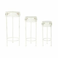 DKD Home Decor Garnitura 3 miz DKD Home Decor White Metal 30,5 x 30,5 x 70 cm (3 kosi) 