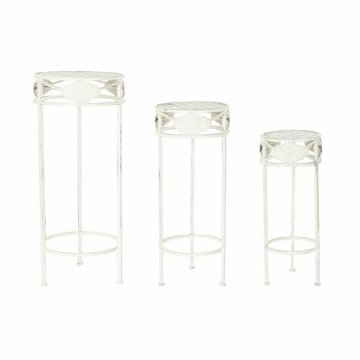 DKD Home Decor Garnitura 3 miz DKD Home Decor White Metal 30,5 x 30,5 x 70 cm (3 kosi)