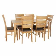 DKD Home Decor Garnitura mize s 6 stoli DKD Home Decor Svetlo rjava Hrast MDF Les (98 cm) (150 x 90 x 74 cm)