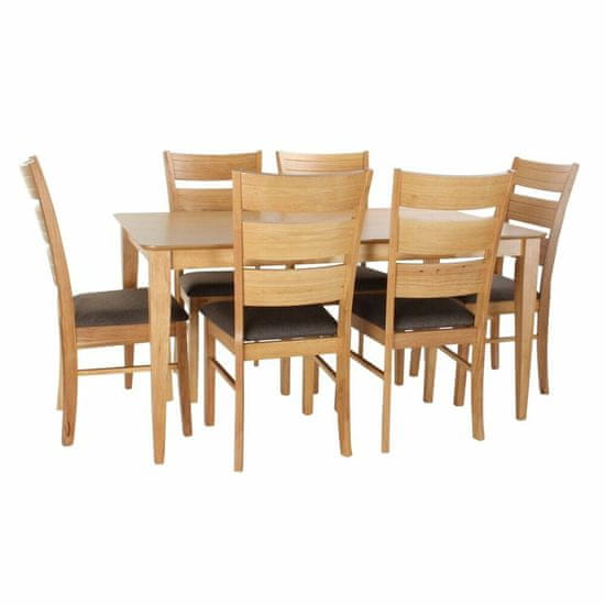 DKD Home Decor Garnitura mize s 6 stoli DKD Home Decor Svetlo rjava Hrast MDF Les (98 cm) (150 x 90 x 74 cm)