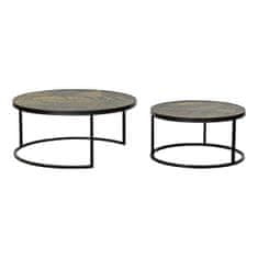 DKD Home Decor Komplet 2 miz DKD Home Decor Fir Black Metal Aluminium 80 x 80 x 35 cm