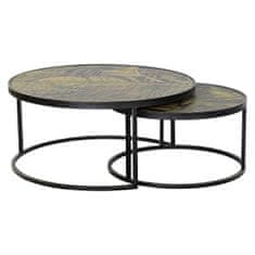 DKD Home Decor Komplet 2 miz DKD Home Decor Fir Black Metal Aluminium 80 x 80 x 35 cm