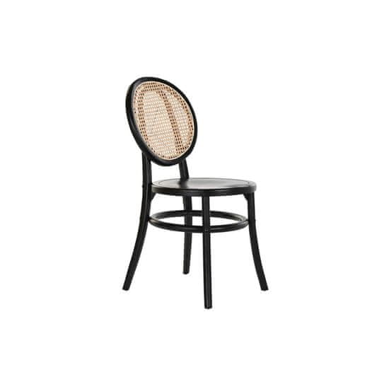 DKD Home Decor Stol DKD Home Decor Črna rešetka iz ratana Elm (43 x 43 x 89 cm)