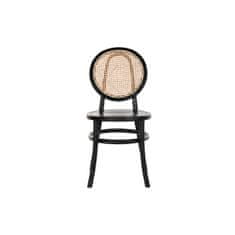 DKD Home Decor Stol DKD Home Decor Črna rešetka iz ratana Elm (43 x 43 x 89 cm)
