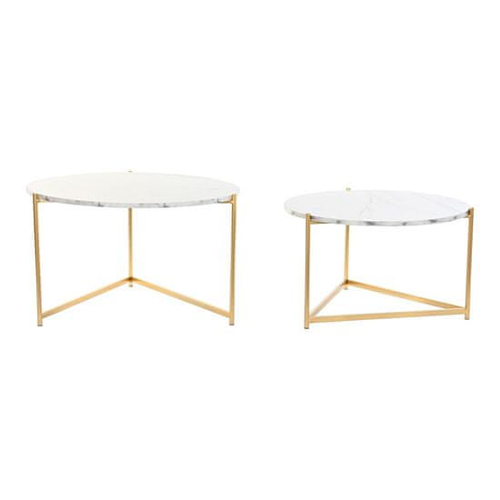 DKD Home Decor Komplet 2 majhnih miz DKD Home Decor 73,5 x 73,5 x 45,56 cm Kovina MDF Les