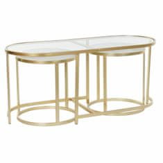 DKD Home Decor Komplet 3 majhnih mizic DKD Home Decor Golden 100 x 40 x 45 cm