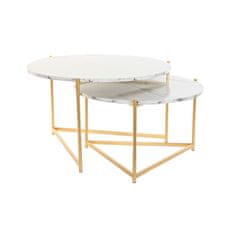 DKD Home Decor Komplet 2 majhnih miz DKD Home Decor 73,5 x 73,5 x 45,56 cm Kovina MDF Les