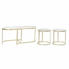 DKD Home Decor Komplet 3 majhnih mizic DKD Home Decor Golden 100 x 40 x 45 cm