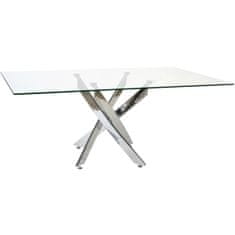 DKD Home Decor Jedilna miza DKD Home Decor Crystal Metal Transparent 150 x 90 x 75 cm