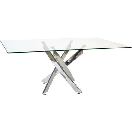 DKD Home Decor Jedilna miza DKD Home Decor Crystal Metal Transparent 150 x 90 x 75 cm