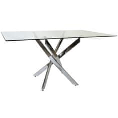 DKD Home Decor Jedilna miza DKD Home Decor Crystal Metal Transparent 150 x 90 x 75 cm