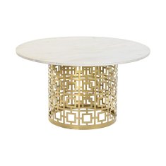 DKD Home Decor Sredinska miza DKD Home Decor Bela zlata kovina Marmor 76 x 76 x 43 cm