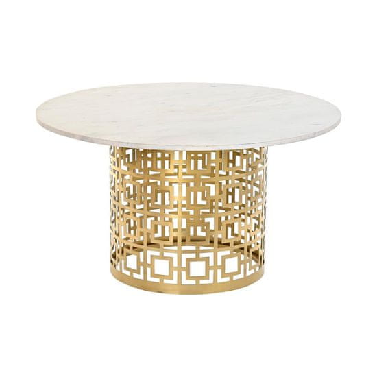 DKD Home Decor Sredinska miza DKD Home Decor Bela zlata kovina Marmor 76 x 76 x 43 cm