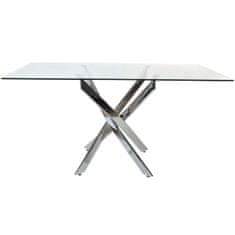 DKD Home Decor Jedilna miza DKD Home Decor Crystal Metal Transparent 150 x 90 x 75 cm