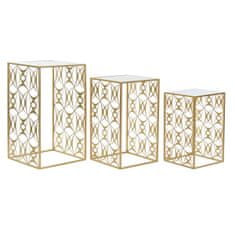 DKD Home Decor Garnitura 3 miz DKD Home Decor Zlato kovinsko ogledalo 40 x 40 x 70 cm (3 kosi)