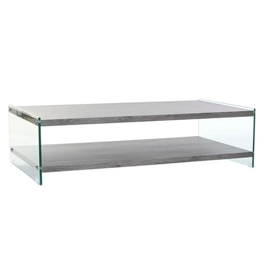 DKD Home Decor Sredinska miza DKD Home Decor Siva Transparent Crystal MDF Wood 130 x 65 x 35,5 cm