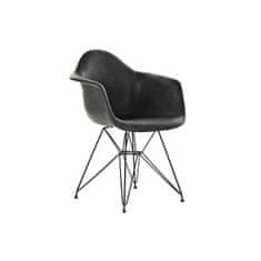 DKD Home Decor Stol z nasloni za roke DKD Home Decor Temno siva kovinska PU (64 x 59 x 84 cm)