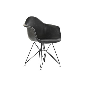 DKD Home Decor Stol z nasloni za roke DKD Home Decor Temno siva kovinska PU (64 x 59 x 84 cm)