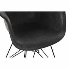 DKD Home Decor Stol z nasloni za roke DKD Home Decor Temno siva kovinska PU (64 x 59 x 84 cm)