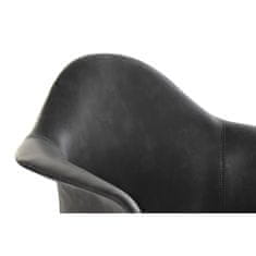 DKD Home Decor Stol z nasloni za roke DKD Home Decor Temno siva kovinska PU (64 x 59 x 84 cm)