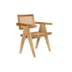 DKD Home Decor Jedilni stol DKD Home Decor Natural Teak Rattan (58 x 56 x 82 cm)