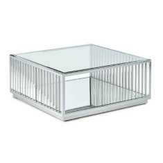 DKD Home Decor Sredinska miza DKD Home Decor Transparent Silver Steel Mirror 100 x 100 x 45 cm