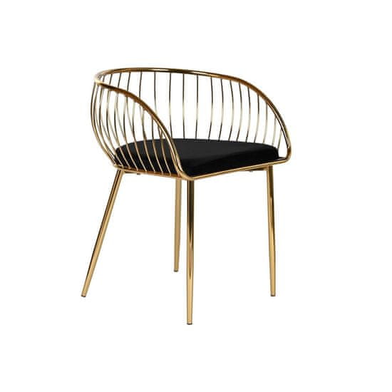 DKD Home Decor Stol DKD Home Decor Golden Polyester Velvet Steel (56 x 56 x 72 cm)