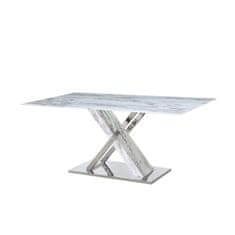 DKD Home Decor Jedilna miza DKD Home Decor Crystal Silver Grey Steel White 180 x 90 x 78 cm