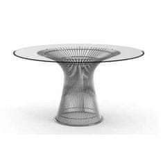 DKD Home Decor Jedilna miza DKD Home Decor Transparent Silver Steel Tempered Glass 130 x 130 x 75 cm