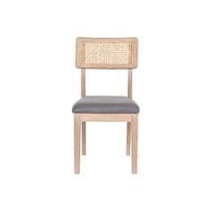 DKD Home Decor Jedilni stol DKD Home Decor Fir Polyester Temno siva (46 x 53 x 90 cm)
