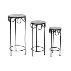 DKD Home Decor Garnitura 3 miz DKD Home Decor Ceramic Black Ironwork 30 x 30 x 69 cm (3 kosi)
