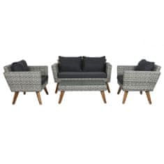 DKD Home Decor Garnitura mize s 3 fotelji DKD Home Decor črna 137 x 66 x 70 cm 93 x 52 x 37 cm 137 x 66 x 73 cm