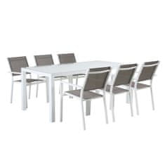 DKD Home Decor Garnitura mize s 6 stoli DKD Home Decor Zunanji aluminij (180 x 90 x 75 cm)