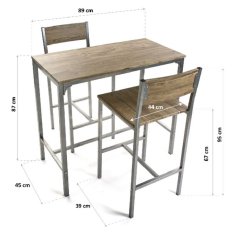 Versa Garnitura mize z 2 stoloma Versa MDF Wood (45 x 87 x 89 cm)
