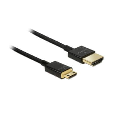 Delock kabel HDMI mini 3D 4K slim 2m črn 84778