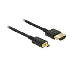 Delock kabel HDMI/D-mikro 3D 4K slim 1,5m črn 84782