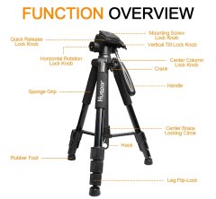 Huepar Alu gradbeni stativ za laserski nivelir do 143cm – tripod + torba