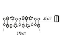LAALU.cz Božična svetlobna veriga z okraski 1,7 m