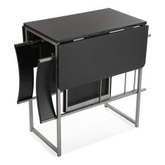 Versa Garnitura mize z 2 stoloma Zložljiva črna (70 x 80 x 100 cm)