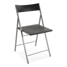 Versa Garnitura mize z 2 stoloma Zložljiva črna (70 x 80 x 100 cm)
