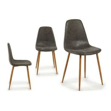 Gift Decor Jedilni stol sivo usnje temno (51 x 86 x 44 cm)