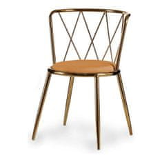 Gift Decor Stol Golden Metal Rhombus Mustard (50,5 x 73 x 51 cm)