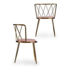 Gift Decor Stol Golden Pink Rhombus 50,5 x 73 x 51 cm