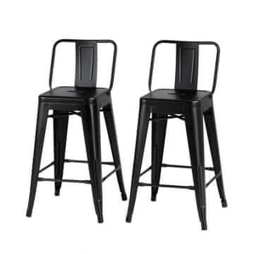 BigBuy Tovarniški stolček 30,5 x 30,5 x 61 cm črn (2 enoti)