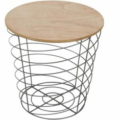 BigBuy Stranska mizica Siva Kovina Les MDF Les (40 x 40 x 40,5 cm)