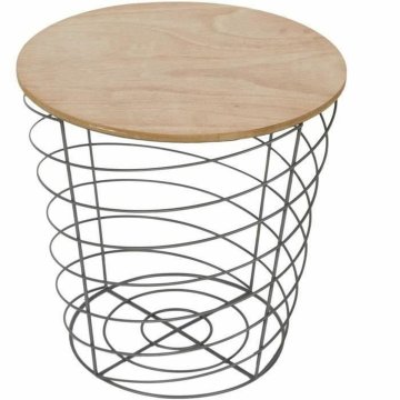 BigBuy Stranska mizica Siva Kovina Les MDF Les (40 x 40 x 40,5 cm)