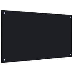 Vidaxl Kuhinjska zaščitna obloga črna 100x60 cm kaljeno steklo