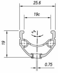 Mach1 platišče 26&quot; 210 V-brake 36 lukenj/1 zakovica črna