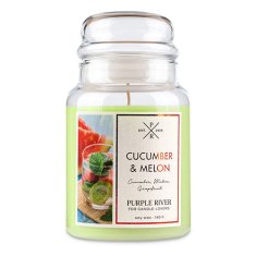 Svíčka Purple River velká, Cucumber Melon, Okurka a meloun, 623 g