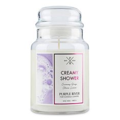 Svíčka Purple River velká, Creamy Shower, Krémová sprcha, 623 g